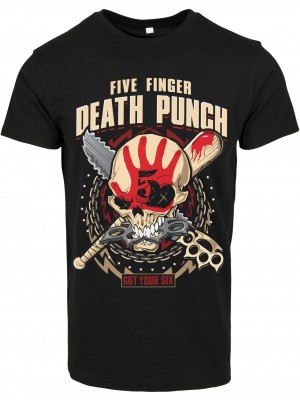 Мъжка тениска в черно Merchcode Five Finger Deathpunch Zombie Kill 