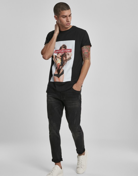 Мъжка черна тениска Mister Tee Drop It 