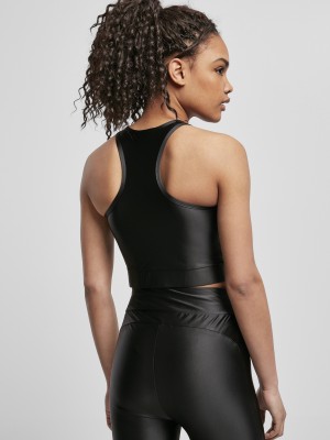 Дамски топ в черен цвят Urban Classics Cropped Shiny 