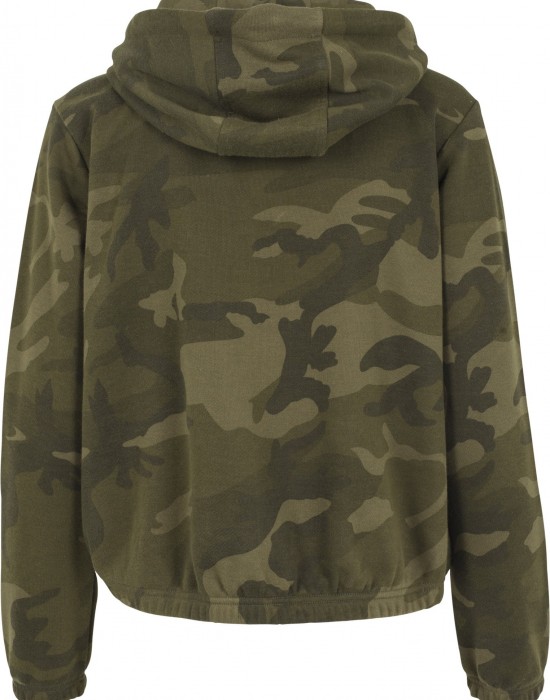  Дамски суичър в цвят маслина Urban Classics Ladies Camo Cropped Hoody 