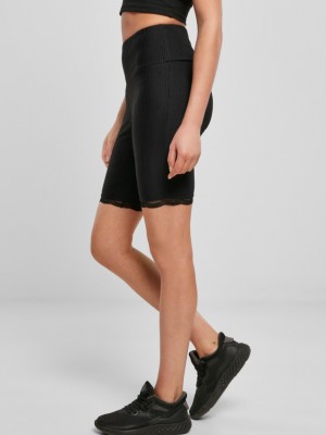 Дамски къс клин с дантела в черен цвят Urban Classics 