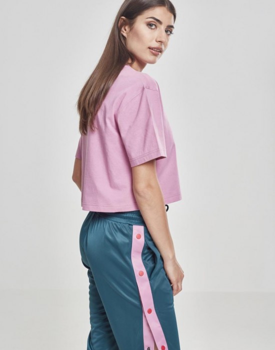 Дамска къса и широка тениска в розово Oversized Urban Classics coolpink