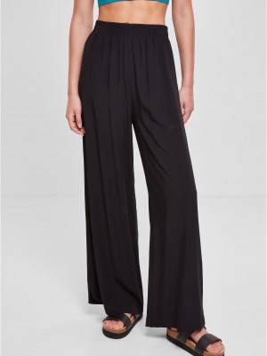 Дамски широк панталон в черен цвят Urban Classics Ladies Pants