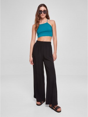 Дамски широк панталон в черен цвят Urban Classics Ladies Pants