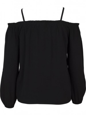 Дамска блуза с голи рамене Urban Classics в черен цвят