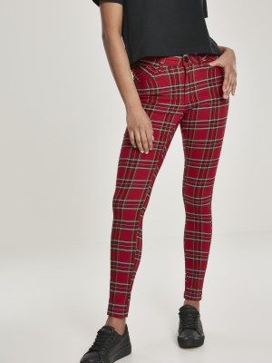 Дамски кариран панталон Urban Classics Ladies Skinny Tartan Pants 