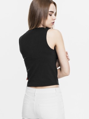 Дамски потник в черен цвят Urban Classics Ladies Lace Up Cropped Top black 
