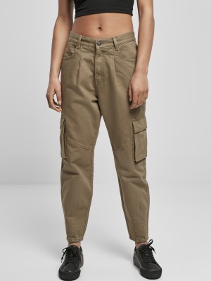 Дамски карго панталон в цвят каки Urban Classics Ballon Fit Cargo Twill Pants 