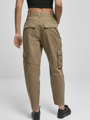 Дамски карго панталон в цвят каки Urban Classics Ballon Fit Cargo Twill Pants 