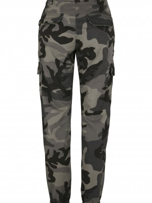 Дамски карго панталон в сив камуфлажен цвят Urban Classics Ladies High Waist Camo Cargo Pants 
