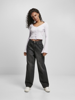 Дамски дънки в черен цвят Urban Classics стил 90-те