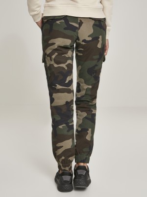 Дамски карго панталон в зелен камуфлажен цвят Urban Classics Ladies High Waist Camo Cargo Pants