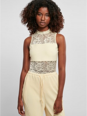 Елегантно дантелено боди в светложълт цвят URBAN CLASSICS LACES