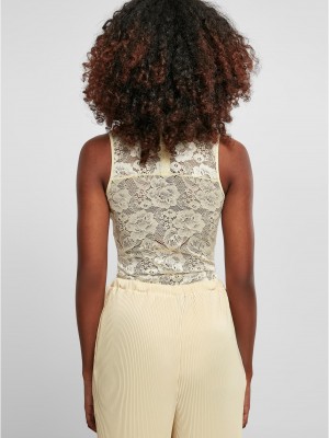 Елегантно дантелено боди в светложълт цвят URBAN CLASSICS LACES