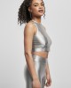 Дамски топ в сребрист цвят Urban Classics  Cropped Shiny 