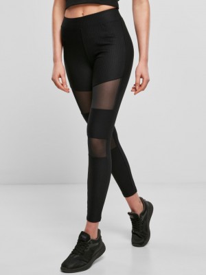 Дамски клин в черно от Urban Classics Ladies Tech Mesh Rib 