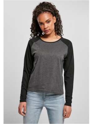 Дамска блуза в черно и сиво Ladies Contrast Longsleeve Дамска блуза в черно и сиво Ladies Contrast Longsleeve