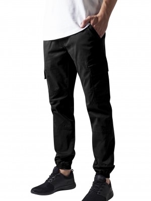 Мъжки карго панталони в черно Urban Classics Washed Cargo Twill Jogging Pants