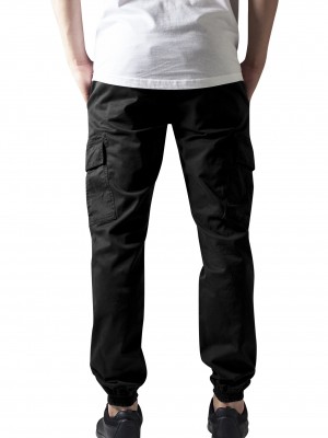 Мъжки карго панталони в черно Urban Classics Washed Cargo Twill Jogging Pants