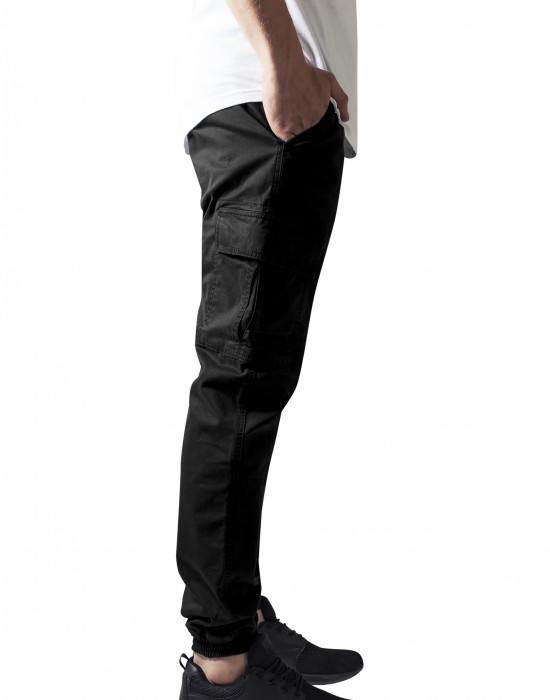 Мъжки карго панталони в черно Urban Classics Washed Cargo Twill Jogging Pants
