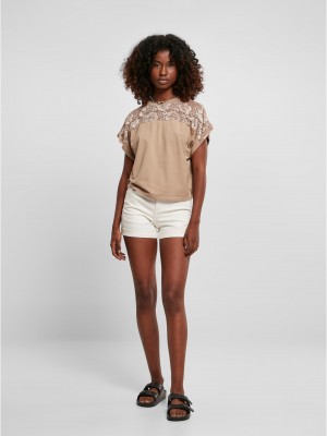 Дамска широка тениска в бежов цвят Ladies Oversized Tee