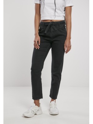  Дамски дънки в черно от Urban Classics Ladies High Waist Knitted Denim Chino