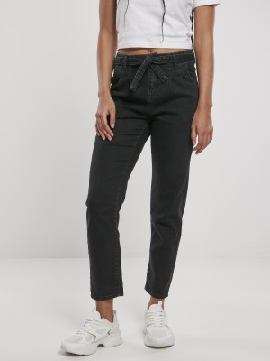  Дамски дънки в черно от Urban Classics Ladies High Waist Knitted Denim Chino