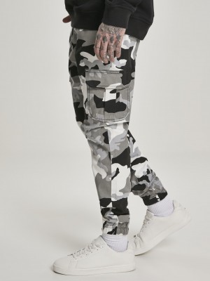 Мъжки панталон в сив камуфлаж Urban Classics snow camo
