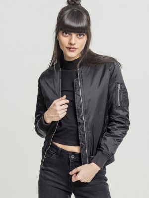 Дамско черно яке тип бомбър Urban Classics Basic