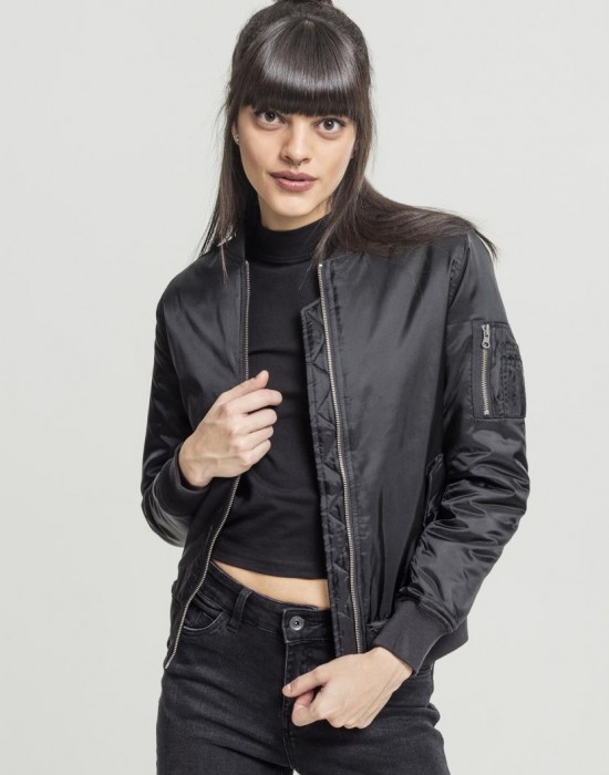Дамско черно яке тип бомбър Urban Classics Basic