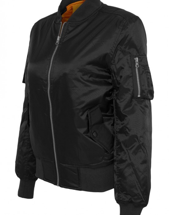 Дамско черно яке тип бомбър Urban Classics Basic Дамско черно яке тип бомбър Urban Classics Basic