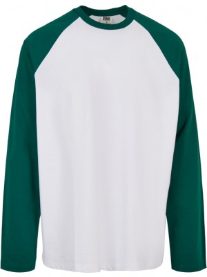 Мъжка блуза с реглан ръкав в бяло и зелен Urban Classics