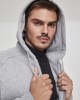 Мъжки изчистен суичър с цип Urban Classics в сив цвят