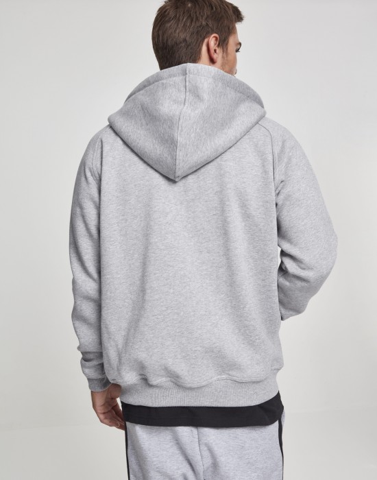 Мъжки изчистен суичър с цип Urban Classics в сив цвят