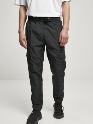 Мъжки летен карго панталон в черен цвят Urban Classics Adjustable Nylon Cargo Pants