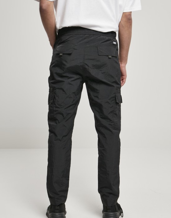 Мъжки летен карго панталон в черен цвят Urban Classics Adjustable Nylon Cargo Pants