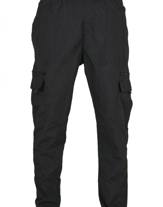 Мъжки летен карго панталон в черен цвят Urban Classics Adjustable Nylon Cargo Pants
