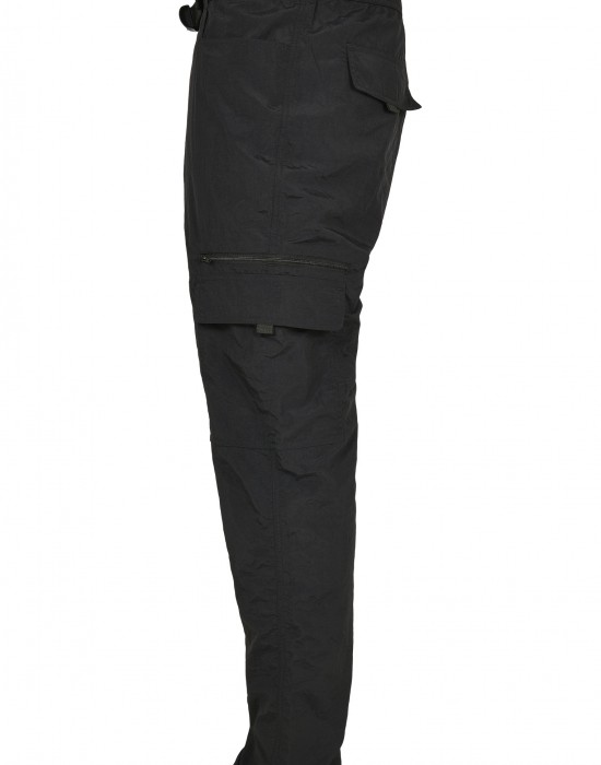 Мъжки летен карго панталон в черен цвят Urban Classics Adjustable Nylon Cargo Pants