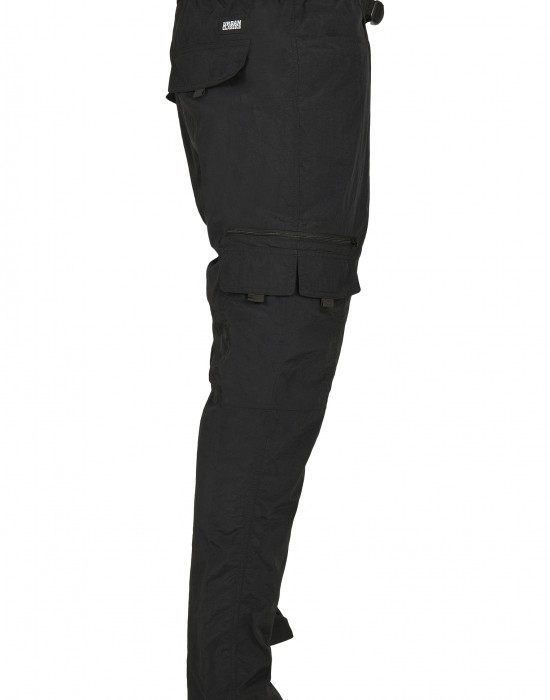 Мъжки летен карго панталон в черен цвят Urban Classics Adjustable Nylon Cargo Pants