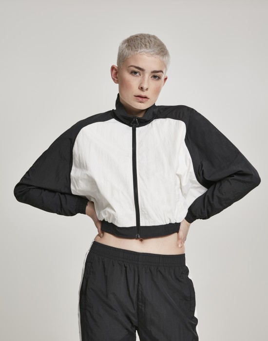 Дамско късо горнище Urban Classics в черно и бяло