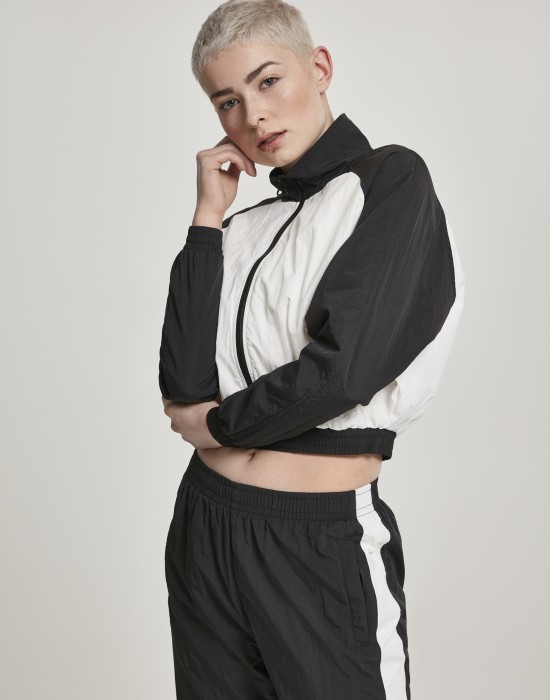 Дамско късо горнище Urban Classics в черно и бяло