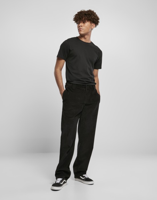 Мъжки панталон в черно Urban Classics Corduroy Workwear 