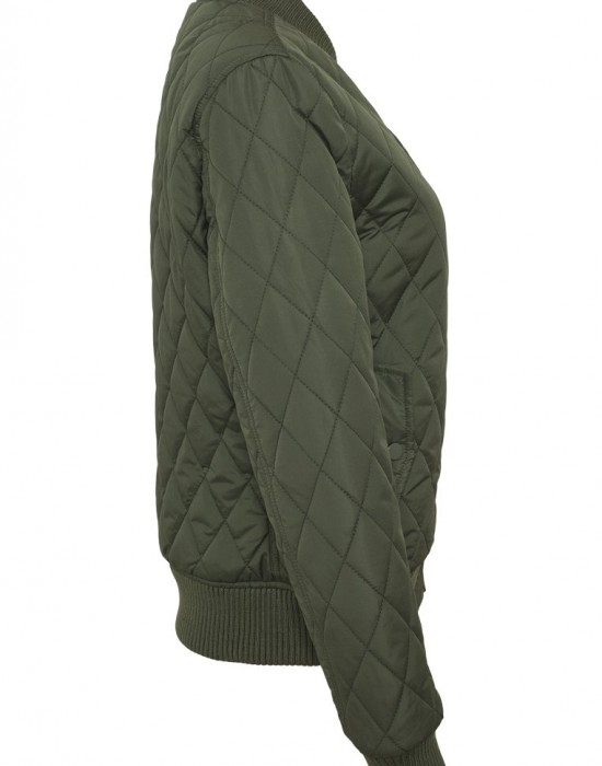 Дамско яке бомбър Urban Classics в цвят маслина