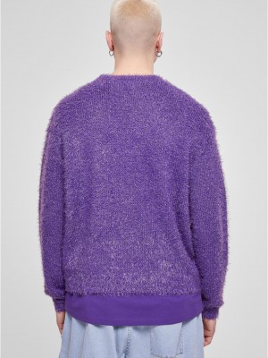 Мъжки пухен пуловер в лилав цвят Urban Classics