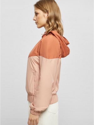 Дамска ветровка с качулка в цвят праскова Urban Classics Ladies Arrow Windbreaker
