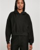 Дамски къс суичър с качулка в черен цвят Urban Classics Hoody