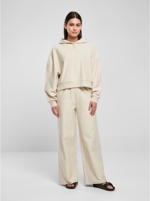 Дамски къс суичър с качулка в цвят екрю Urban Classics Hoody