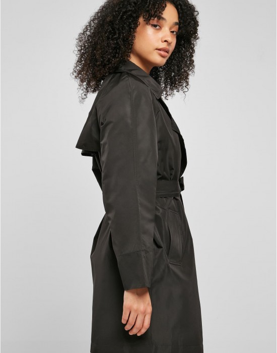 Дамски шлифер в черен цвят Urban Classics Trench Coat Дамски шлифер в черен цвят Urban Classics Trench Coat