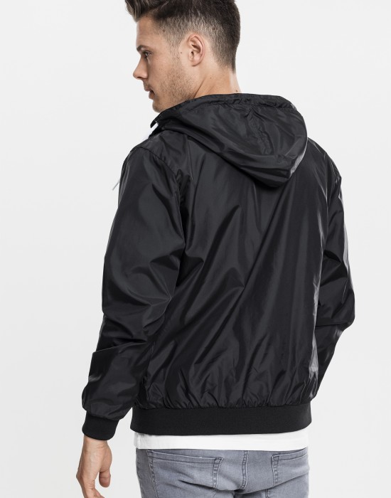 Мъжко яке с контрастни елементи Urban Classics blk/wht Мъжко яке с контрастни елементи Urban Classics blk/wht