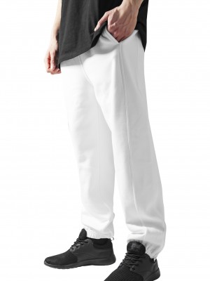 Мъжко изчистено долнище в бял цвят Urban Classics TB014B